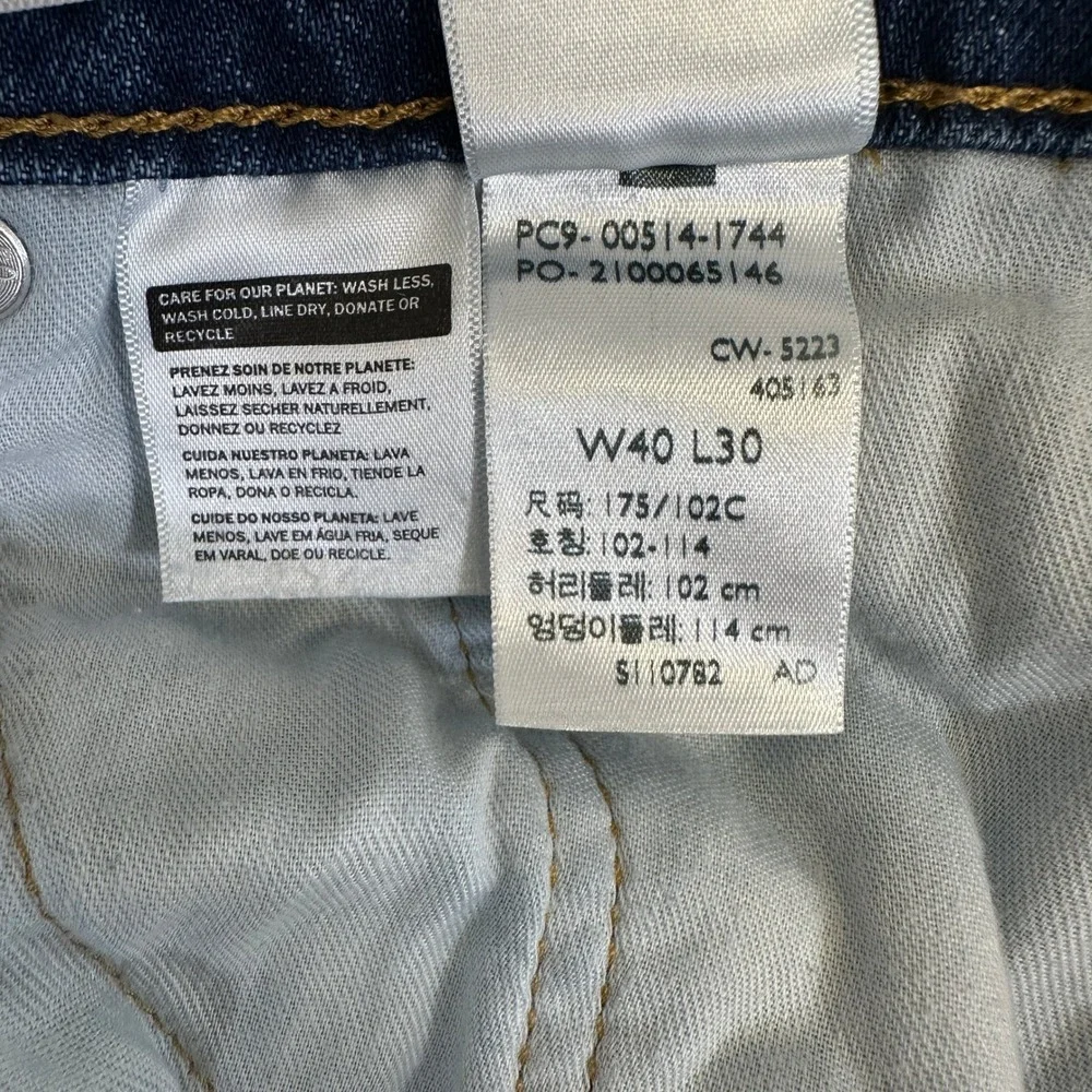 Levis 514 Straight Fit Mens Blue Denim Jeans W40 L30 00514-1744